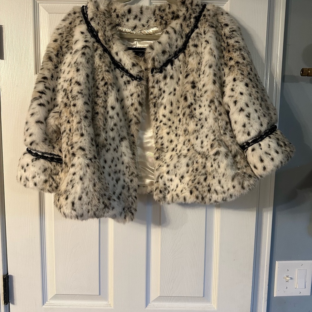 Terry Lewis Classic Luxuries Faux Fur Cropped Jacket - Black and White